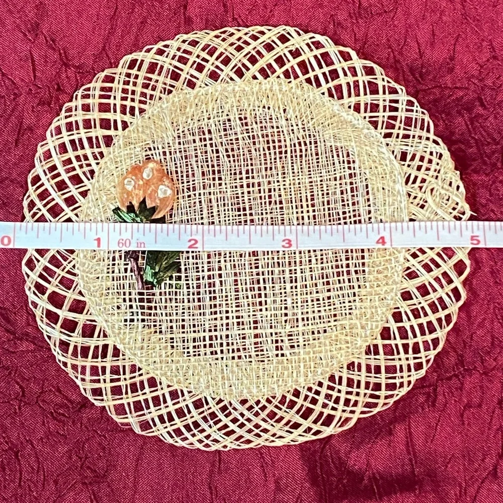 Vintage Woven & Embroidered Placemat & Coaster Set - circa 1960’s - 1970’s